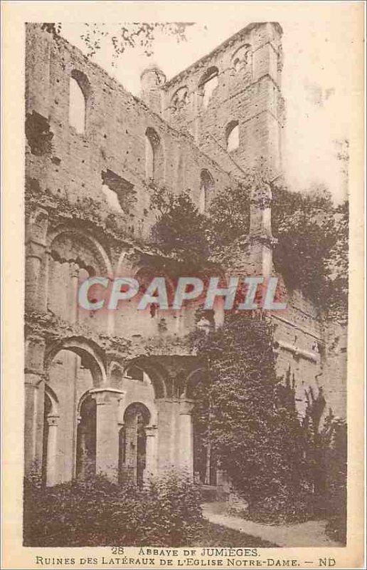 Postcard Abbey of Jumieges Ruins of the Church of Our Lady Lateral