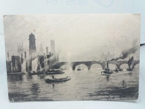 Waterloo Bridge & The Shot Towers Vintage Antique Art  Postcard 1905