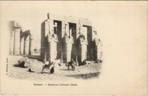 PC EGYPT, THÃBES, RAMSEON COLONNEI OSIRIS, Vintage Postcard (b39438)