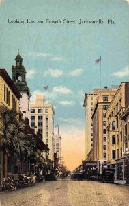 Forsyth Street Looking East Jacksonville Florida 1917 postcard