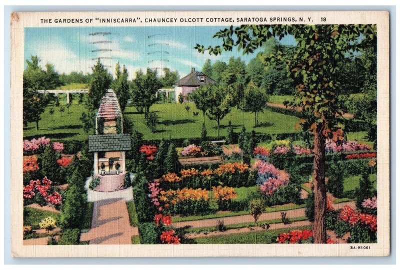 The Gardens Of Inniscarra Chauncey Olcott Cottage Saratoga Springs NY Postcard