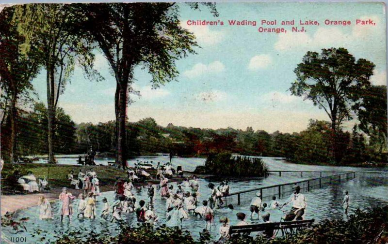 Orange, New Jersey - Children's Wading Pool & Lake at Orange Park - in 1912