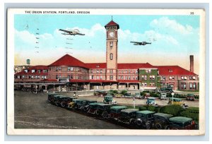 C.1900-07 Airplanes Cars Union Station, Portkand, Oregon. Postcard P154E