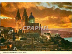  Modern Postcard Sunset over Mellieha Parish Church Malted The parish church of 