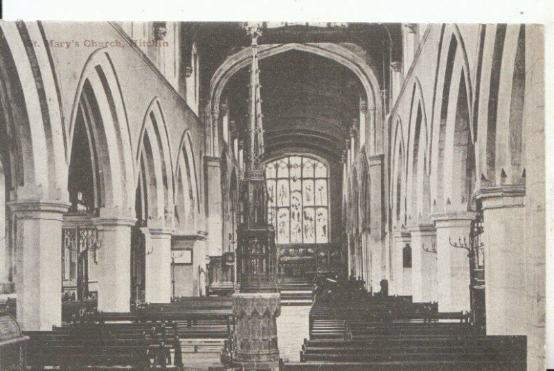 Hertfordshire Postcard - St Mary's Church - Hitchin - Ref 12486A