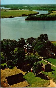 Vtg Charles City Virginia VA Shirley Plantation Aerial View Postcard