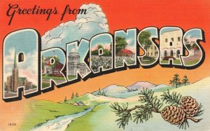 Vintage Postcard Greetings From Arkansas Colourpicture Publication