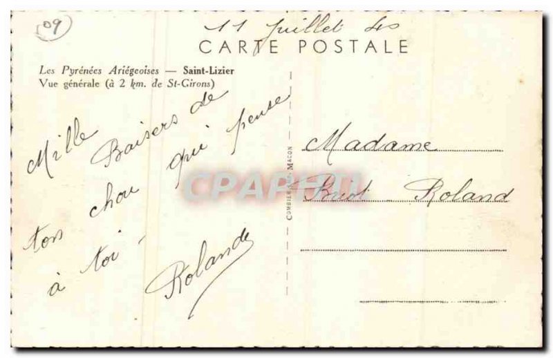 Saint Liziers - Vue Generale is 2 km from St Girons - Old Postcard