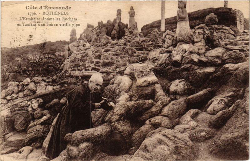 CPA ROTHÉNEUF - L'Ermite sculptant les Rochers en fumant une bohne... (298228)