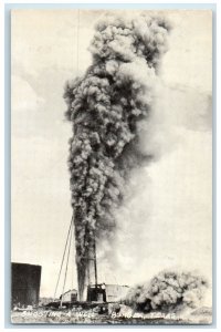 c1950's Shooting A Well Oil City Blasting Large Smoke Borger Texas TX Postcard