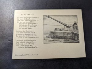 Mint Germany Military Tank Postcard German Panzer Poem
