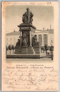 Budapest Hungary 1899 Postcard Deak Monument Statue