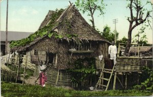 PC PHILIPPINES, MANILA, NATIVE HUT, Vintage Postcard (B39873)
