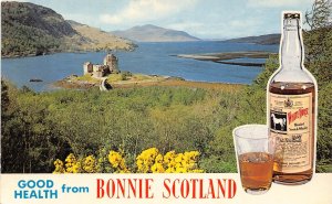 Scotland Good Health fro Bonnie Scotland White Horse Whisky Advertising postcard