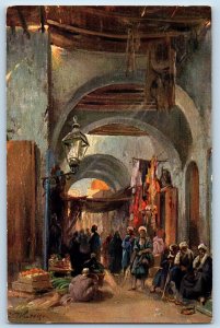 Egypt Postcard Bazaar in Aswan (Upper Egypt) C. Wuttke c1910 Unposted