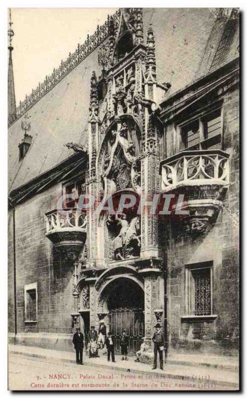 Old Postcard Nancy Ducal Palace Statue of Duke Antoine