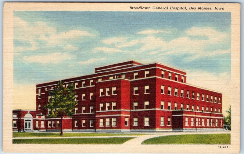 1943 Des Moines, IA Broadlawn General Hospital Brick Building Medical Teich A252