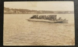 1928 RPPC Photo Postcard Ferry Between Bucksport and Prospect Maine