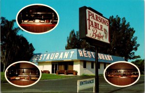 Parsons Table Buffet Food Insets Kissimmee Florida Postcard