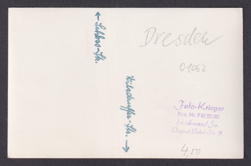 Vintage Postcard Germany RPPC Traffic controller on Street Dresden