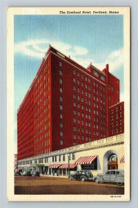 Portland, ME-Maine, The Eastland Hotel, Advertising, Linen Postcard 