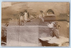 c1910's Construction Occupational Workers RPPC Photo Unposted Antique Postcard