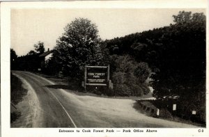 Entrance to Cook Forest Park, Park Office Cooksburg PA Vintage Postcard E57