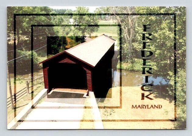 Frederick Maryland Utica Covered Bridge - Prezip Code Postcard