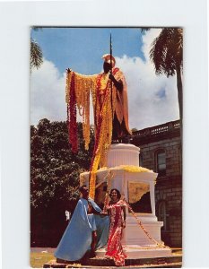 Postcard Kamehameha Statue, Honolulu, Hawaii