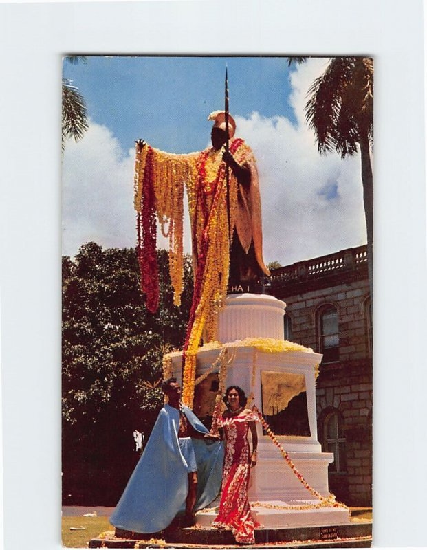 Postcard Kamehameha Statue, Honolulu, Hawaii