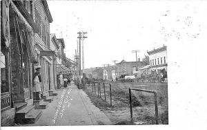 Sauk City WI Business District Store Front's Ice Cream Horses RPPC Postcard