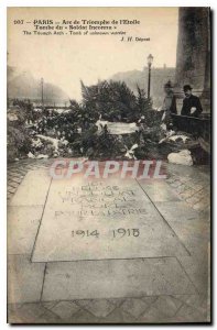 Old Postcard Paris Arc de Triomphe Etoile Tomb of the Unknown Soldier