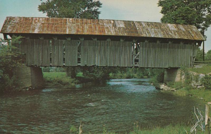 Covered Bridge Spanning the Black River - Coventry VT, Vermont