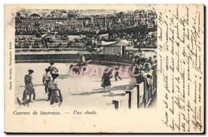 Old Postcard Bullfight Bullfight Fall