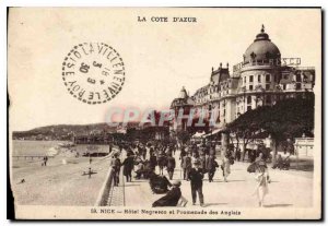 Old Postcard The French Riviera Nice Hotel Negresco and Promenade des Anglais