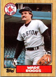 1987 Topps Baseball Card Wade Boggs Boston Red Sox sk3196