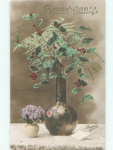 tinted rppc c1910 BEAUTIFUL FLOWERS AC9361