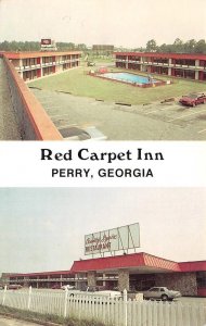 Perry, GA Georgia  RED CARPET INN & COUNTRY SQUIRE RESTAURANT  Roadside Postcard