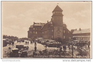 Germany Oberwiessenthal Fichtelberghaus 1214 Meter Hoch Old Cars Real Photo