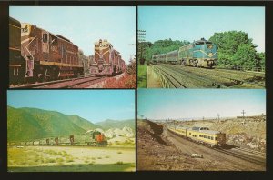 Collection of 10 Different United States Railroads 1960's-1970's Color Postcard