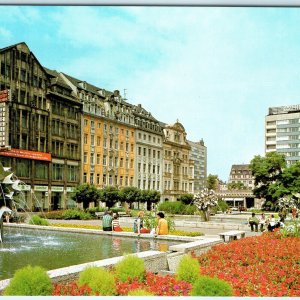 c1970s Leipzig, Germany Zentrum City Center Fountain Square Downtown 4x6 PC M24