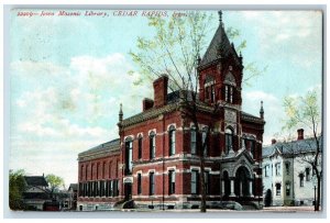 Cedar Rapids Iowa Postcard Iowa Masonic Library Exterior c1907 Vintage Antique