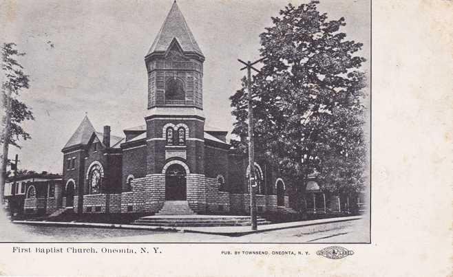 First Baptist Church - Oneonta NY, New York - pm 1906 - UDB