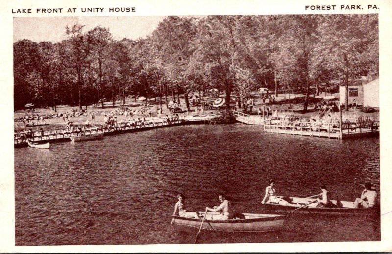 Pennsylvania Forest Park Lake Front At Unity House 1947