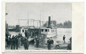 F C Fowler Ferry Boat Steamer Hartford Connecticut 1910c postcard