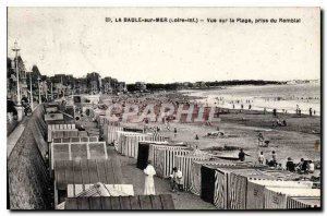 Old Postcard La Baule Sea View Beach taken the embankment