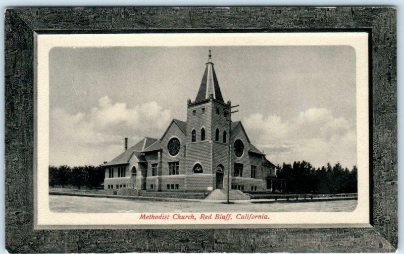 RED BLUFF, California  CA  Embossed METHODIST CHURCH ca1910s PNC Glosso Postcard