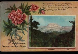 Portland OR Yacolt WA Mt Rainer Rhododendron Vintage Postcard B06