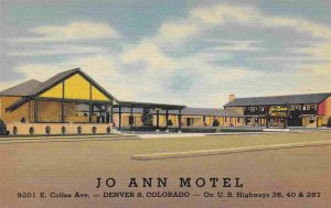 Jo Ann Motel Colfax Avenue Denver Colorado linen postcard