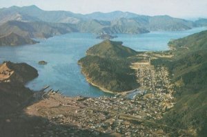 Picton From The Air Aerial New Zealand Postcard